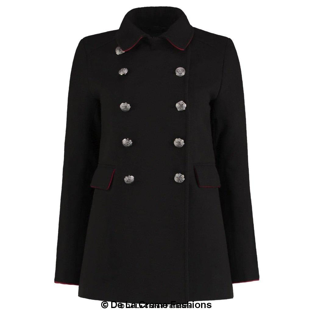 De La Creme Womens Military Style Pea Coat | Rose Eleusis