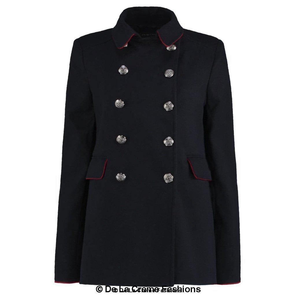 De La Creme Womens Military Style Pea Coat | Rose Eleusis