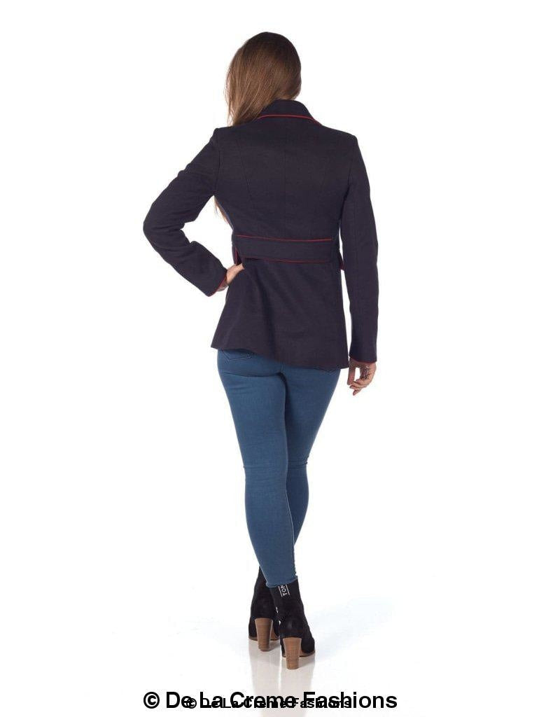 De La Creme Womens Military Style Pea Coat | Rose Eleusis