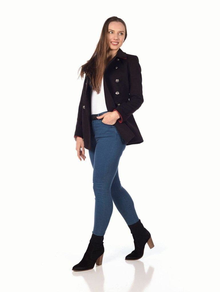 De La Creme Womens Military Style Pea Coat | Rose Eleusis