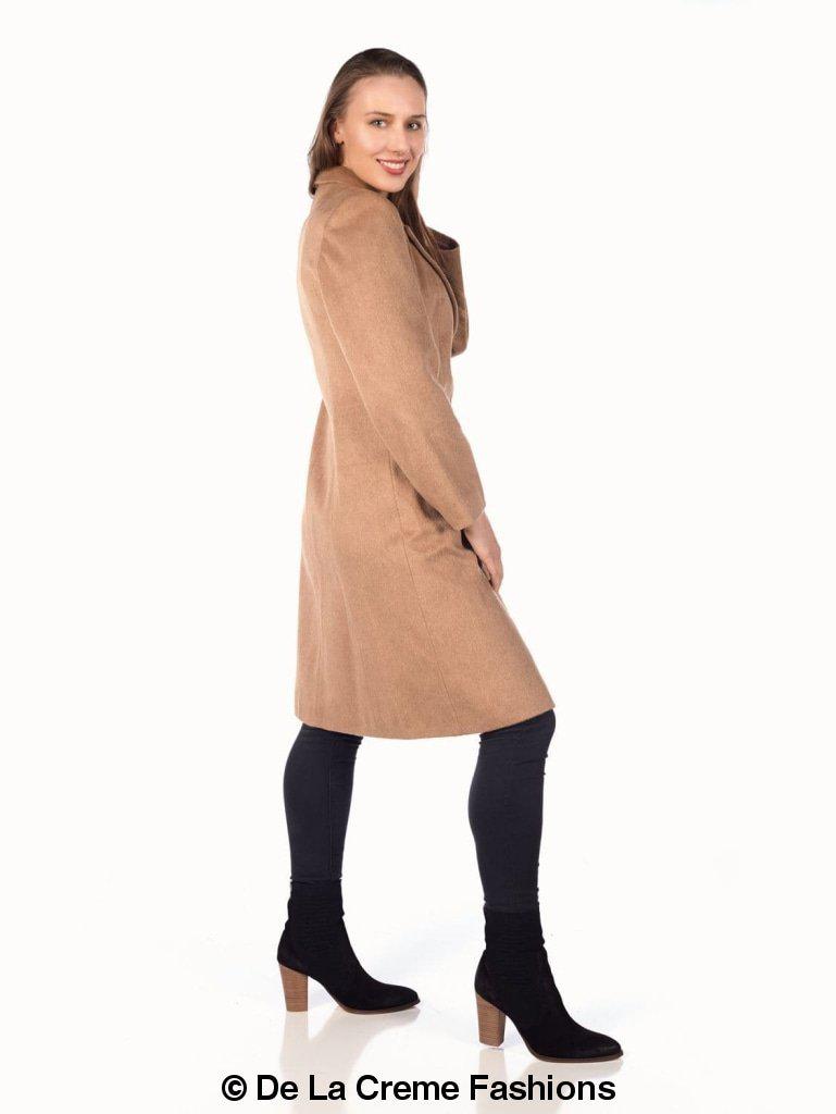 De La Creme - Women's Mohair Blend Longline Winter Coat | Rose Eleusis