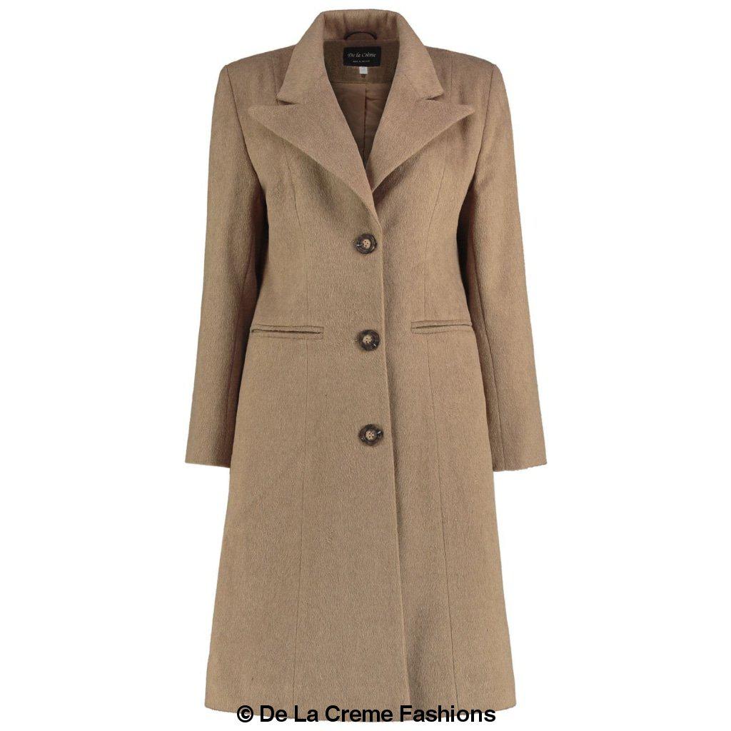 De La Creme - Women's Mohair Blend Longline Winter Coat | Rose Eleusis
