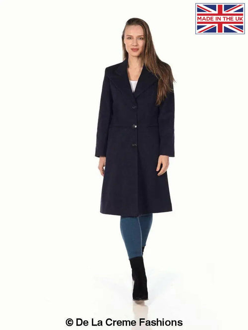 De La Creme - Women's Mohair Blend Longline Winter Coat | Rose Eleusis