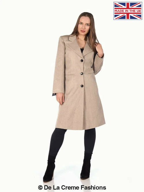 De La Creme - Women's Mohair Blend Longline Winter Coat | Rose Eleusis