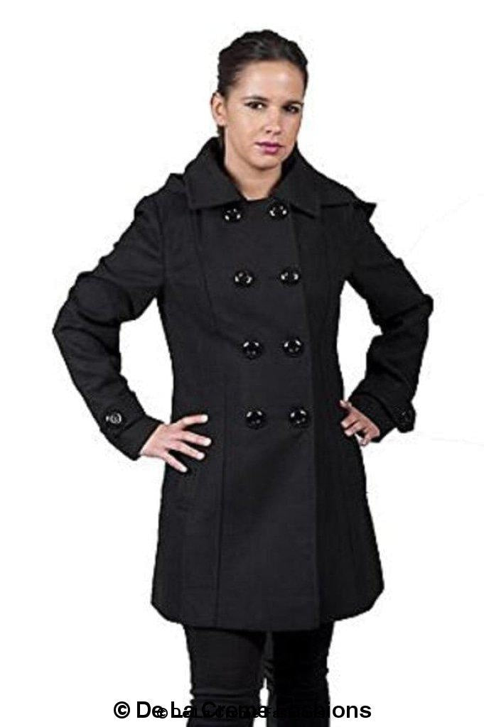 Womens Wool Feel Double Breasted Hooded Coat | Rose Eleusis