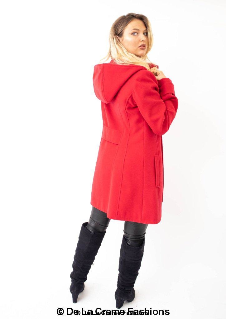 Womens Wool Feel Double Breasted Hooded Coat | Rose Eleusis