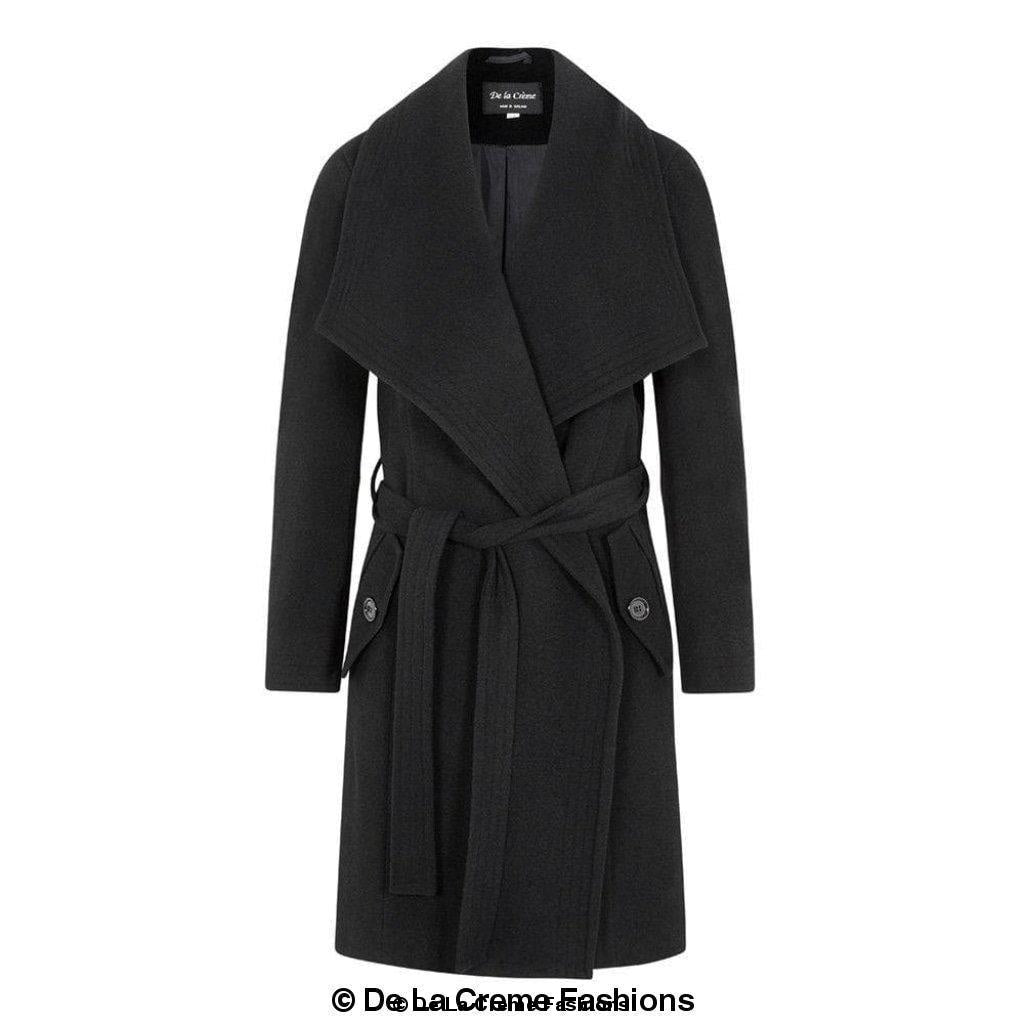 Wool Blend Large Lapel Duster Coat | Rose Eleusis