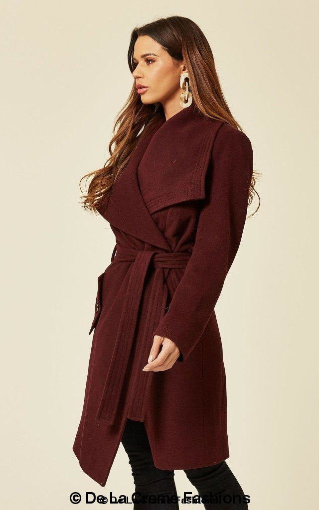 Wool Blend Large Lapel Duster Coat | Rose Eleusis