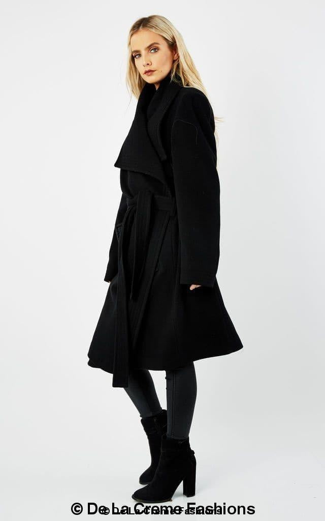 Wool Blend Large Lapel Duster Coat | Rose Eleusis