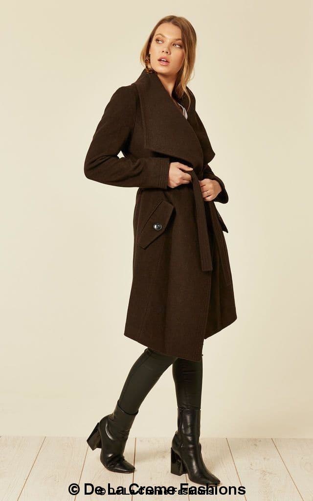 Wool Blend Large Lapel Duster Coat | Rose Eleusis
