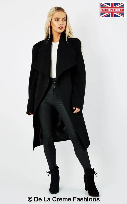 Wool Blend Large Lapel Duster Coat | Rose Eleusis