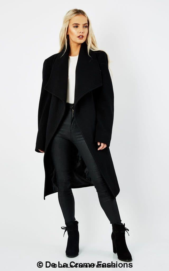 Wool Blend Large Lapel Duster Coat | Rose Eleusis