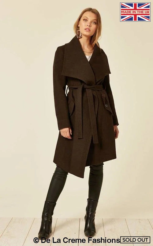 Wool Blend Large Lapel Duster Coat | Rose Eleusis