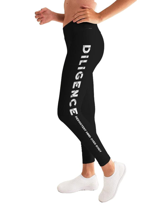 Diligence - Persistent Mind Over Body Graphic Style Womens Leggings | Grey Coco