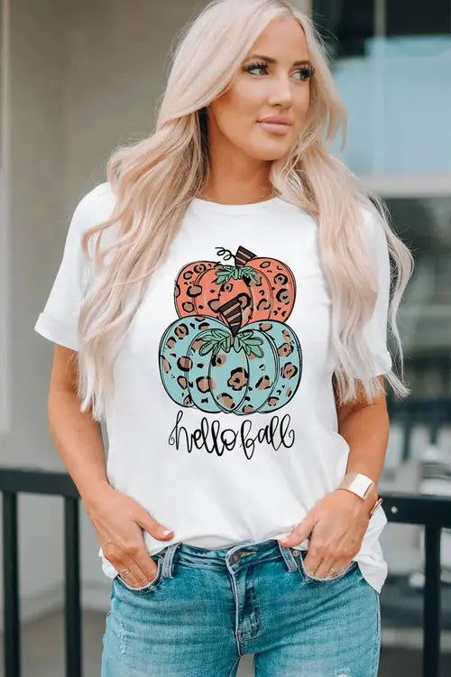Pumpkin Graphic Short Sleeve T-Shirt – Cute Fall Outfit | Crimson Medea