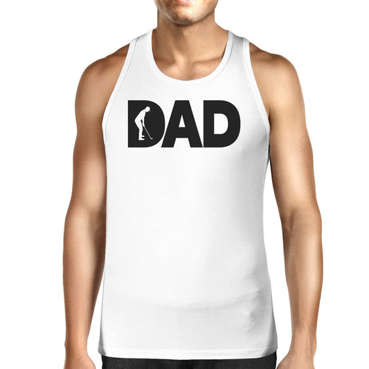 Dad Golf Mens White Graphic Tanks Unique Design
