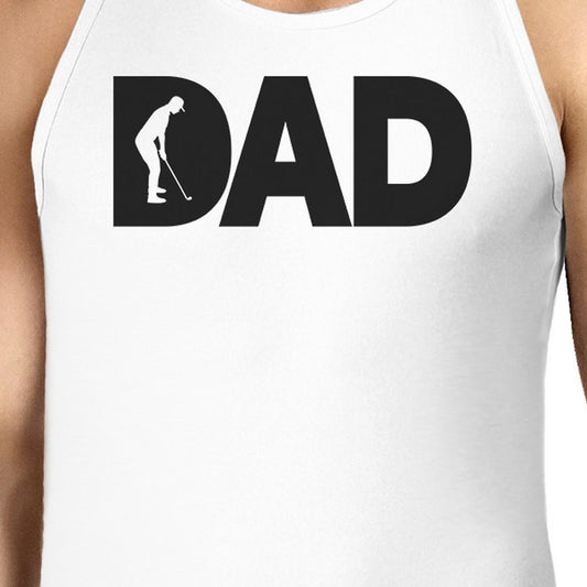 Dad Golf Mens White Graphic Tanks Unique Design