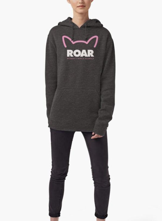 Pink Pussy ROAR Women Hoodie Gray | Custom Full Print & Comfortable