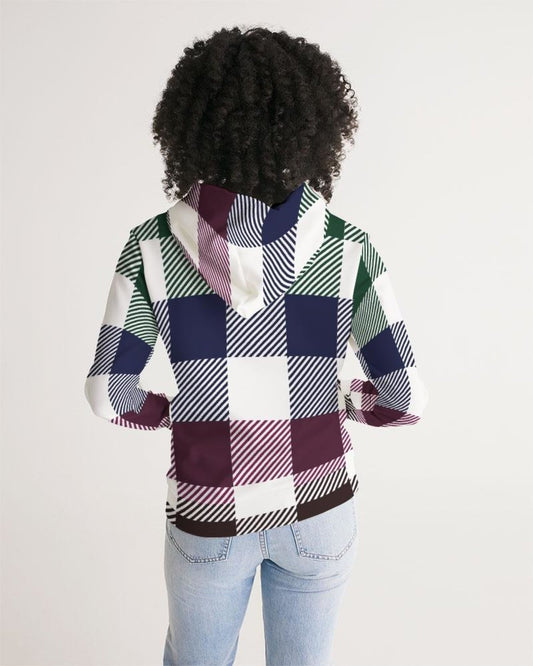 Womens Hoodie - Multicolor Colorblock Plaid Pattern | Cozy & Stylish