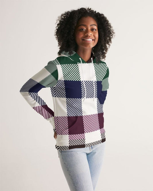 Womens Hoodie - Multicolor Colorblock Plaid Pattern | Cozy & Stylish
