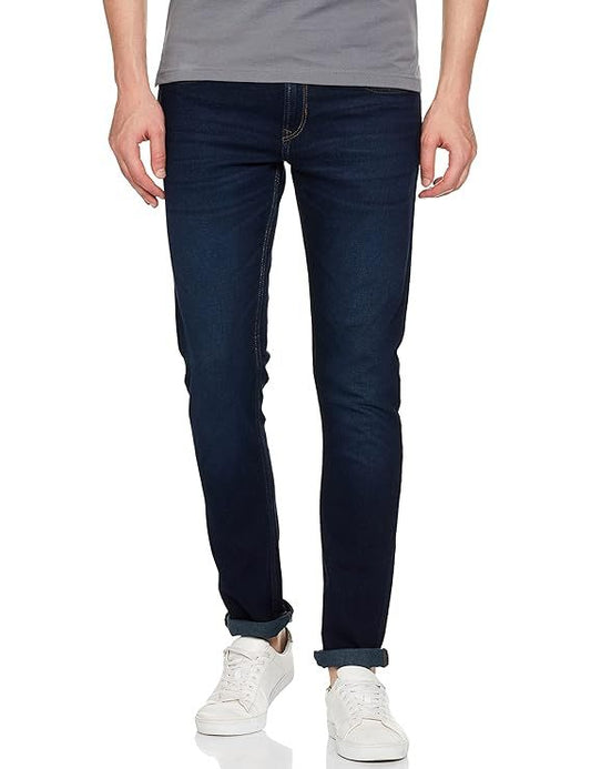 Men Classic Straigh fit Casual Jeans (Size-M) (Color-NAVY BLUE)