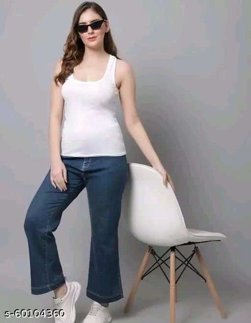 White Lock Neck Soft Cotton Tank Top for Girls & Women | Casual & Comfortable Wear