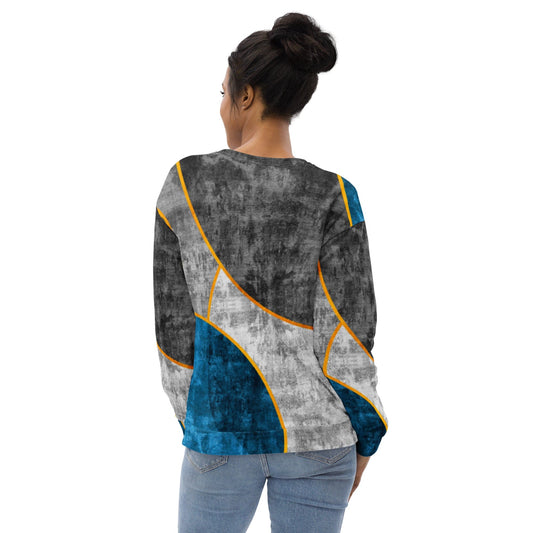 Graphic Sweatshirt for Women Blue Grey Design | Grey Coco