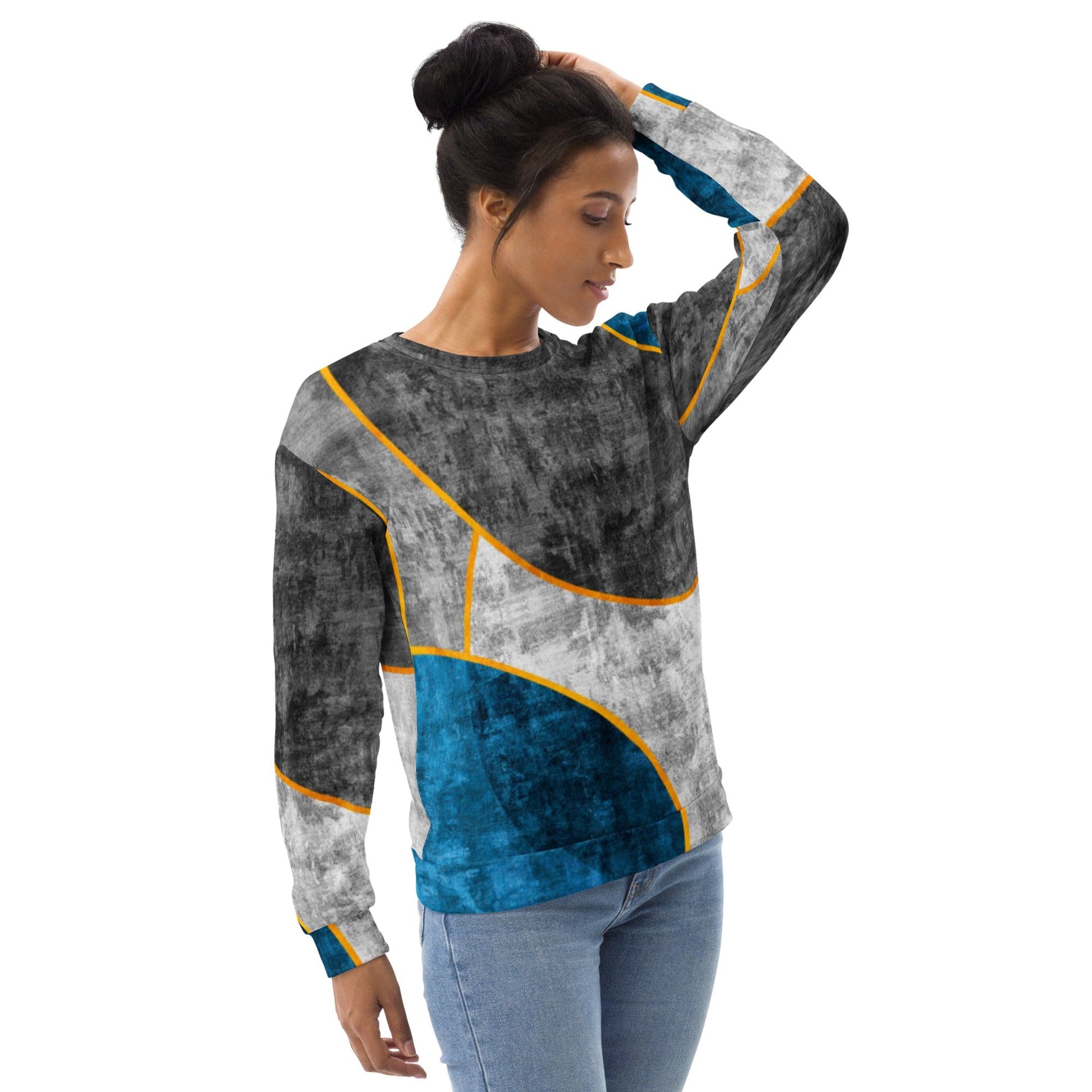 Graphic Sweatshirt for Women Blue Grey Design | Grey Coco