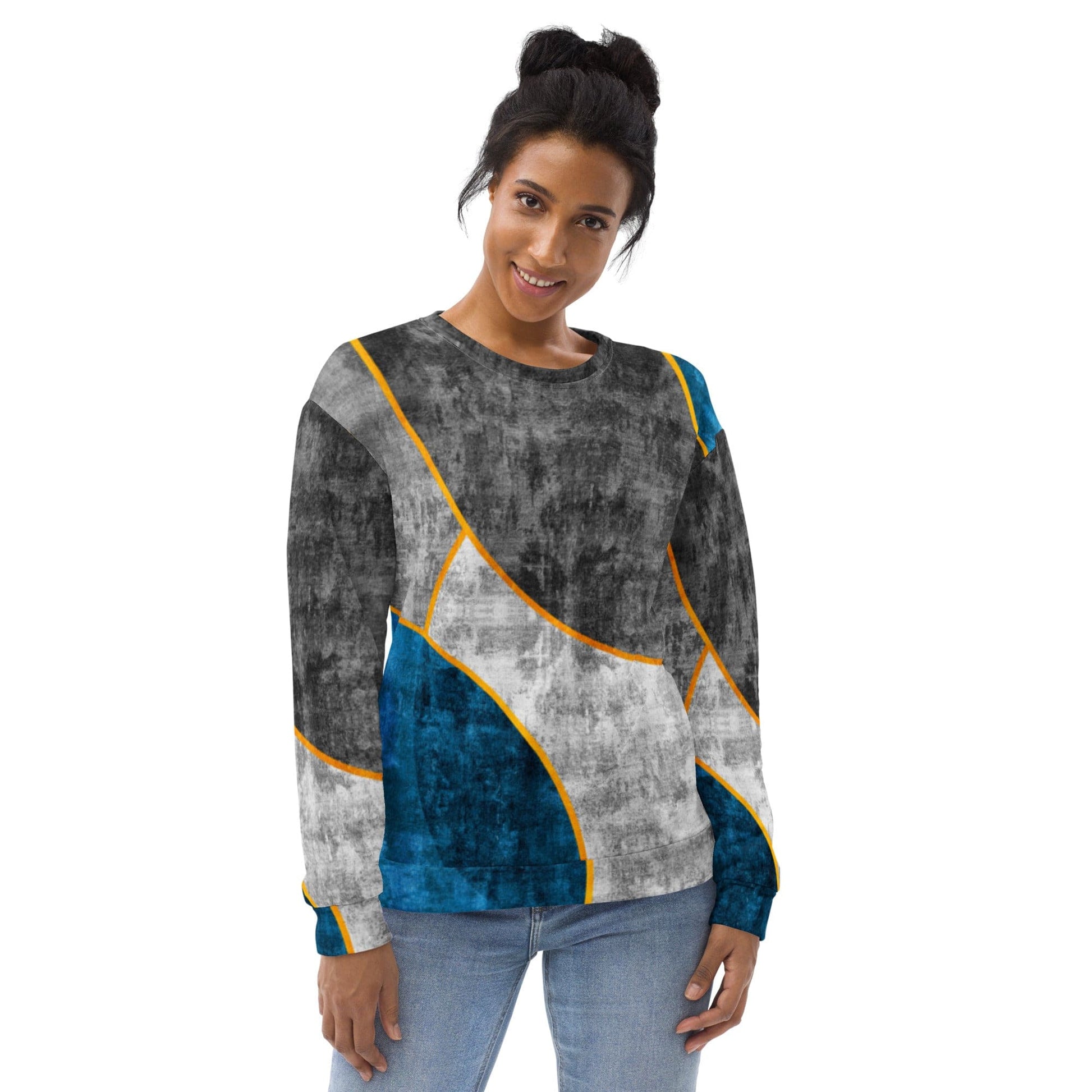 Graphic Sweatshirt for Women Blue Grey Design | Grey Coco