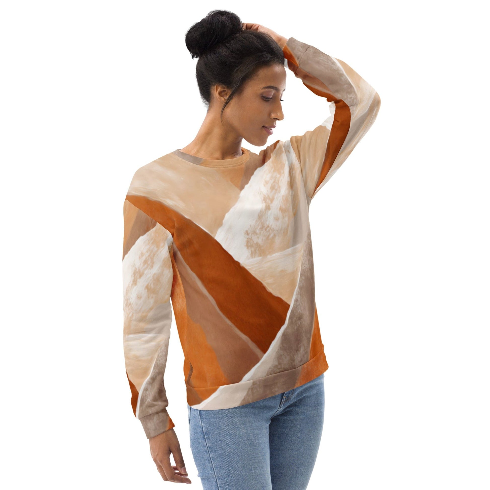 Graphic Sweatshirt for Women Boho Watercolor Print | Grey Coco