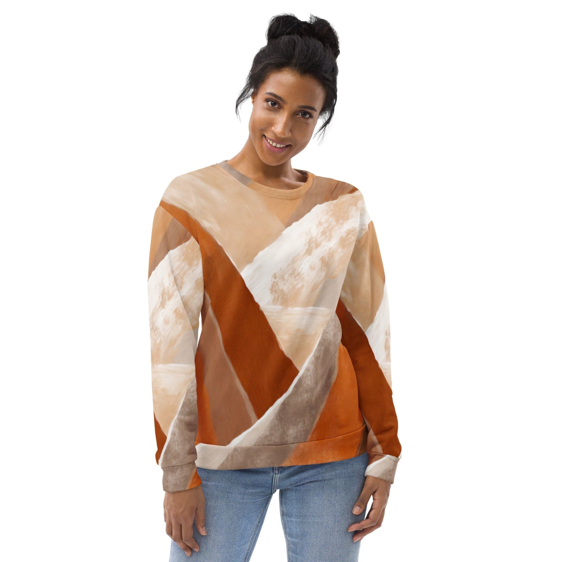 Graphic Sweatshirt for Women Boho Watercolor Print | Grey Coco