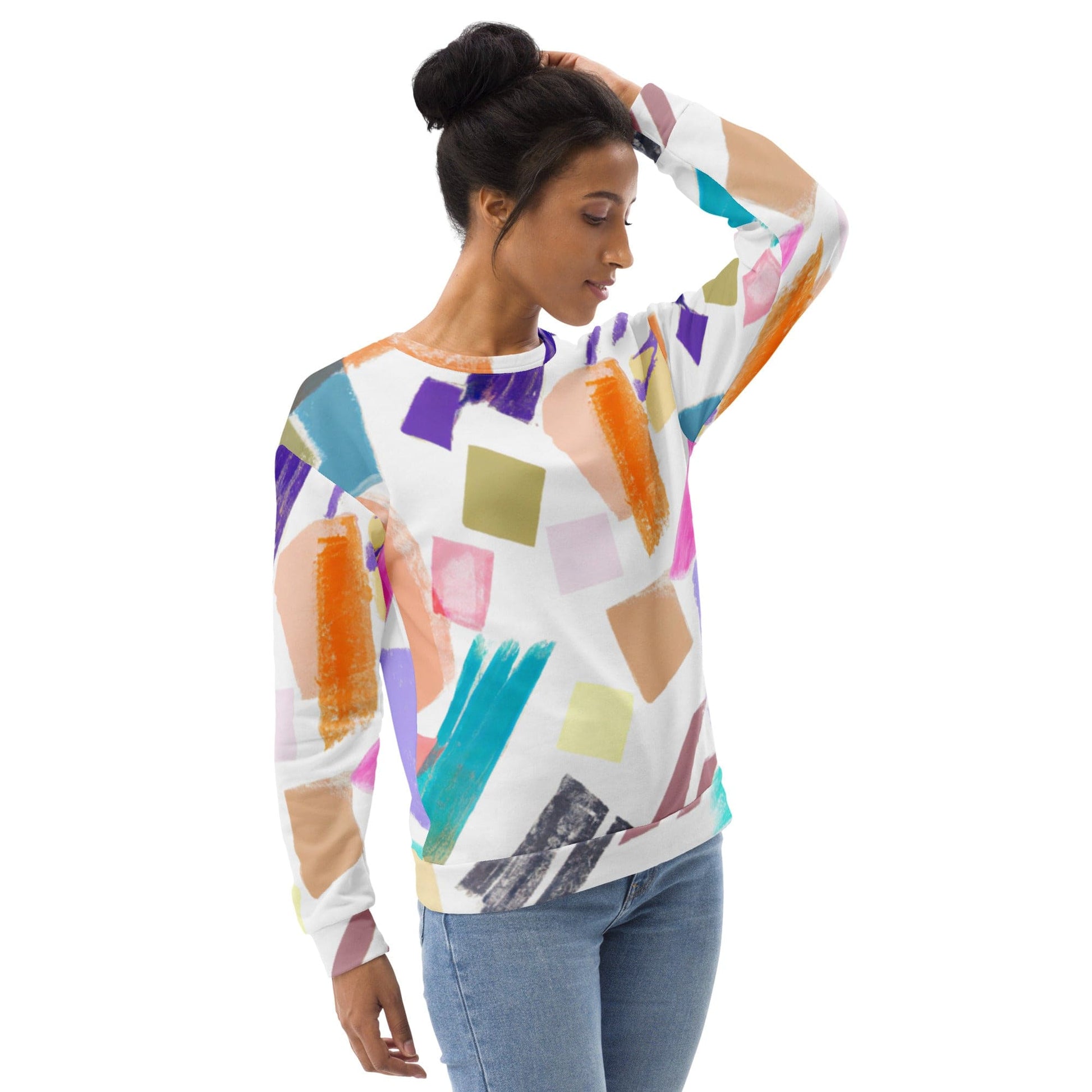 Graphic Sweatshirt for Women Pastel Pattern | Grey Coco