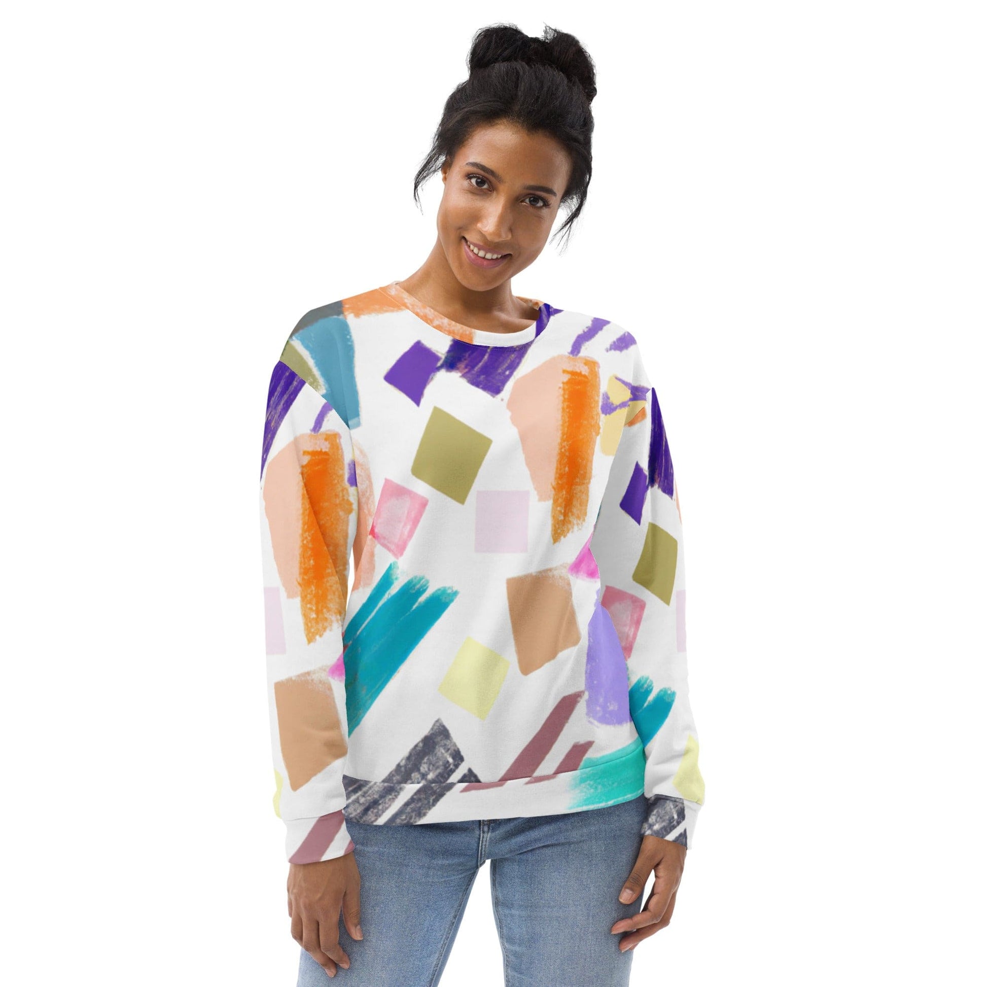Graphic Sweatshirt for Women Pastel Pattern | Grey Coco
