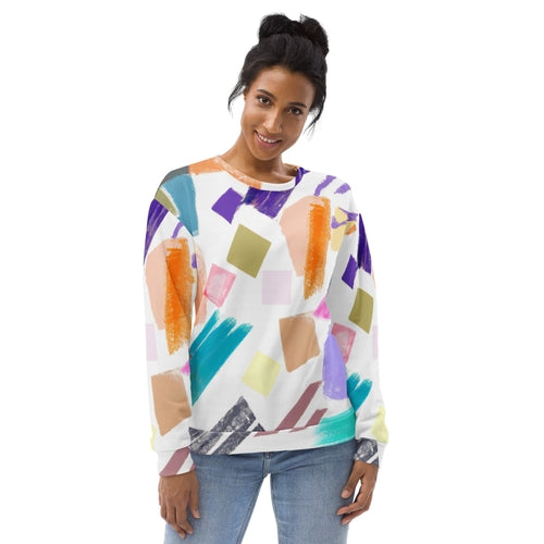 Graphic Sweatshirt for Women Pastel Pattern | Grey Coco