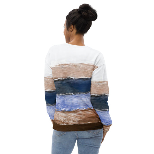 Graphic Sweatshirt for Women Rustic Hues Pattern | Grey Coco