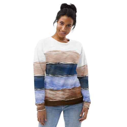 Graphic Sweatshirt for Women Rustic Hues Pattern | Grey Coco