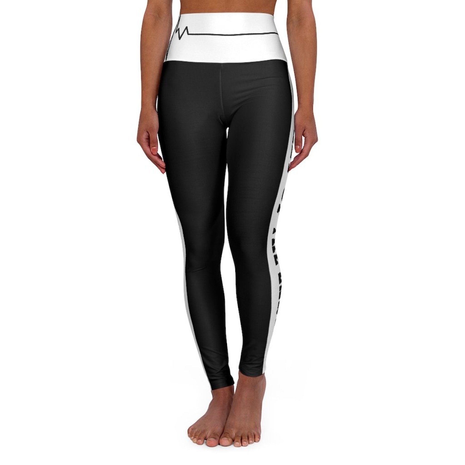 Womens High-waist Fitness Legging Yoga Pants - Black White Salt of the | Grey Coco