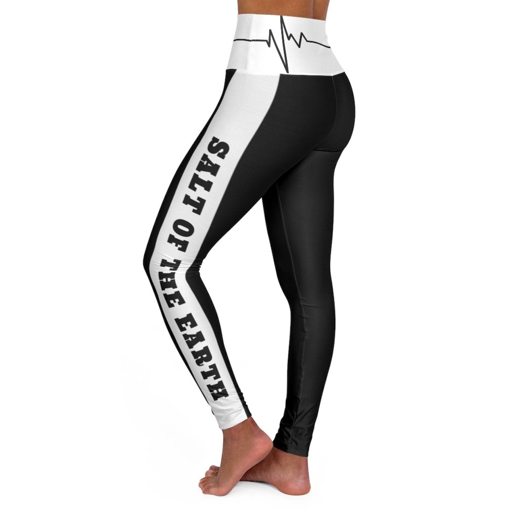 Womens High-waist Fitness Legging Yoga Pants - Black White Salt of the | Grey Coco