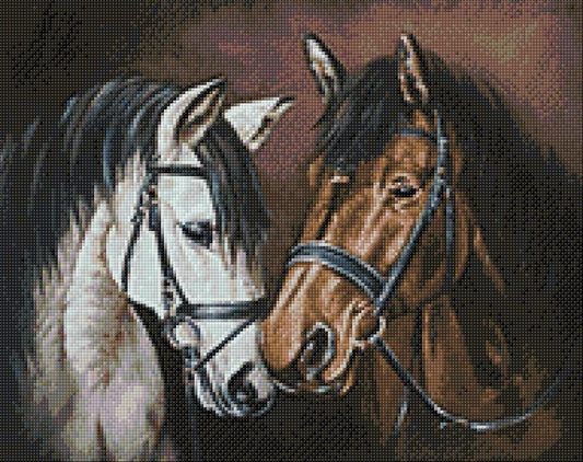 Horse Tenderness WD2469 14.9 x 18.9 inches Wizardi Diamond Painting