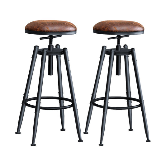 2x Levede Rustic Industrial Bar Stool Kitchen Stool Barstool Swivel