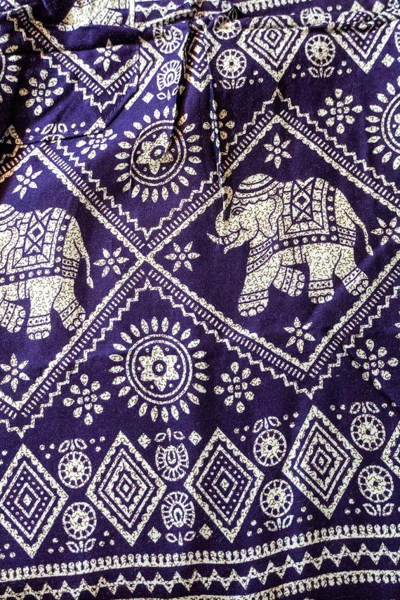 Purple Elephant Pants Harem Pants Boho Pants | Tan Smokey