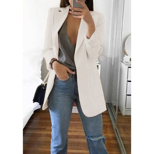 Autumn Women Casual Slim Blazers Suit Jacket Fashion Lady Office Suit | Blue Charlie