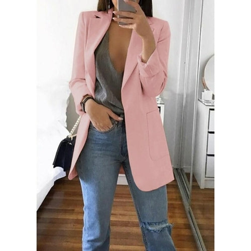 Autumn Women Casual Slim Blazers Suit Jacket Fashion Lady Office Suit | Blue Charlie