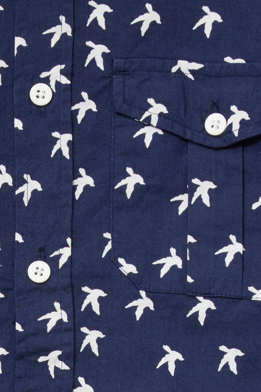 Long Sleeve Printed Woven Shirt | Cyan Lily