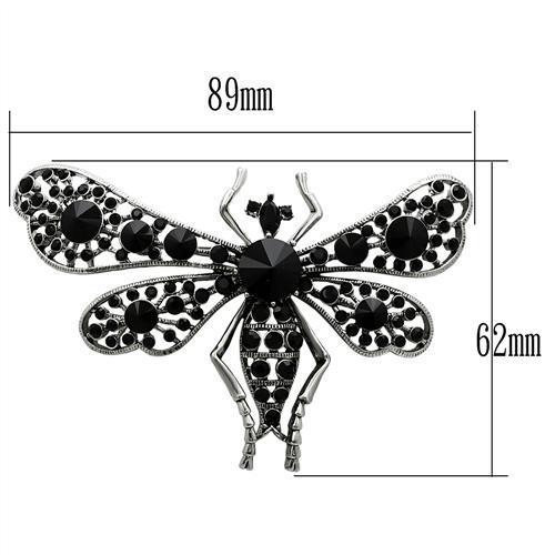 Imitation Rhodium White Metal Brooches with Top Grade Crystal