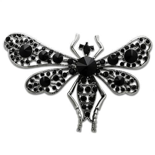Imitation Rhodium White Metal Brooches with Top Grade Crystal