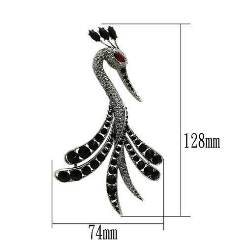Imitation Rhodium White Metal Brooches with Top Grade Crystal