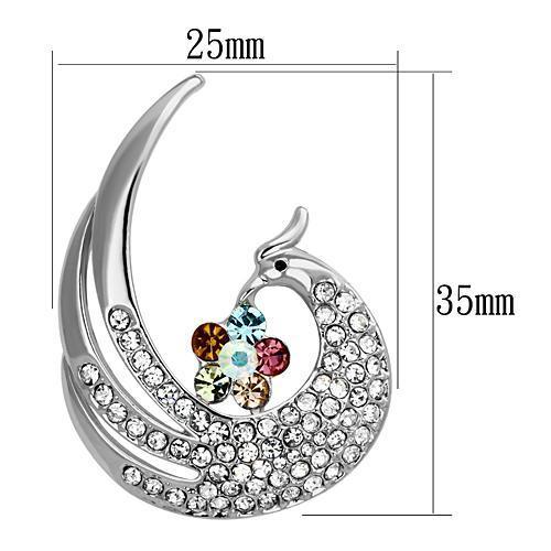 Imitation Rhodium White Metal Brooches with Top Grade Crystal
