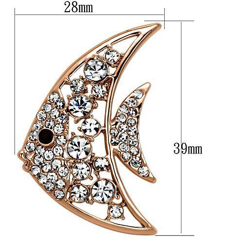 Flash Rose Gold White Metal Brooches with Top Grade Crystal