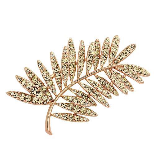 Flash Rose Gold White Metal Brooches with Top Grade Crystal